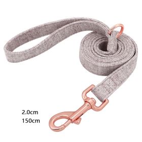 Pet Dog Collar Engraving Anti-Lost Traction Rope Supplies (Option: Camel Brown-Leash No Lettering-S)