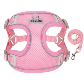 Dog Leash Teddy Breathable Pet Chest Strap (Option: Pink-S)