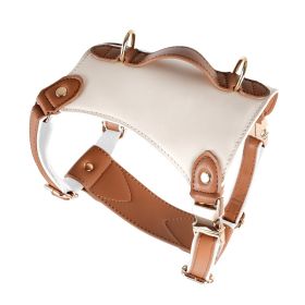 Leather Pet Vest Type Lead Rope Chest Strap (Option: Breast strap brown-L)