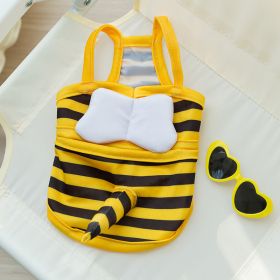 Dog Cute Bee Shape Swimsuit Suspenders Bifeet (Option: Yellow black bee-2XL)