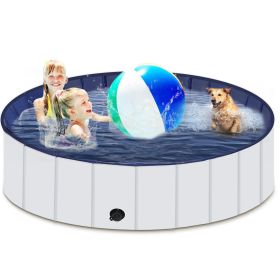 Foldable Dog Pool, Portable Hard Plastic Pet Pool For Dogs And Cats, Sturdy And Durable Pet Wading Pool For Indoor And Outdoor (Option: 40x12inch)