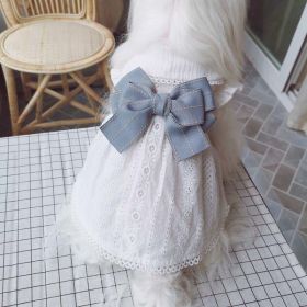 Summer Pet Cotton Little White Dress (Option: Cave skirt-S)