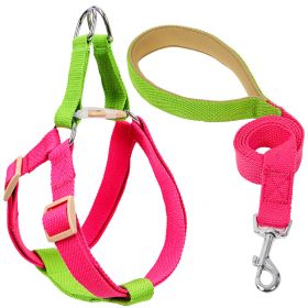 Color Pet Drawstring Leash Vest-style Dog Leash (Option: 2style-S)