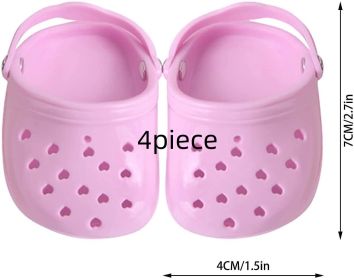 Dog Hole Shoe Wear-resistant Silicone (Option: Pink-4piece)