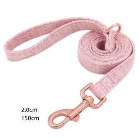 Pet Dog Collar Engraving Anti-Lost Traction Rope Supplies (Option: Fragrant Pink-Leash No Lettering-S)