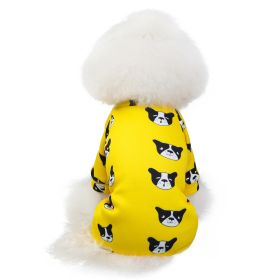 Pet Clothing Thick Version Four Legged (Option: Yellow puppy-XXL)