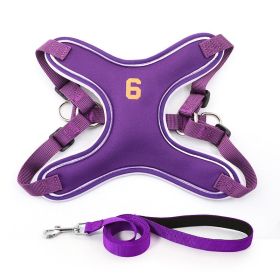 Small And Medium-sized Dogs Vest Chest And Back Pet Supplies Chest Strap (Option: Purple-S)