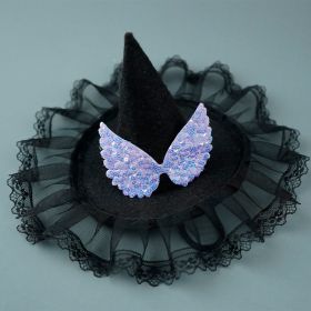 Halloween Pet Hat Non-woven Creative (Option: Black Lace Wings)