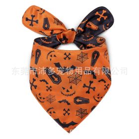 Pet Triangle Halloween Dog Saliva Towel Double Layer (Option: Halloween Bat AB Surface-S)