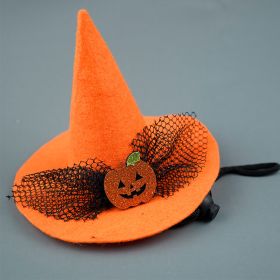 Halloween Pet Hat Non-woven Creative (Option: Pumpkin Color Small Pumpkin)