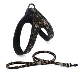 Colorful Printed Oxford Fabric Reflective Pet Harness (Option: Camouflage same color leash-S)