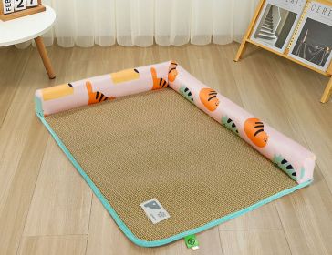 Pet Mat Ice Rattan Weaving (Option: Cartoon Fat Cat-2XL)