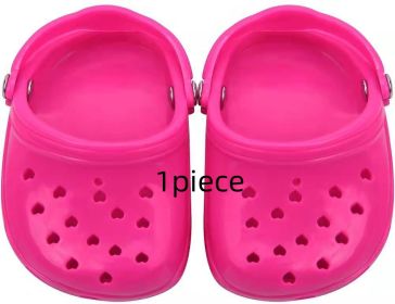 Dog Hole Shoe Wear-resistant Silicone (Option: Rose Red-1piece)