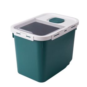 Pet Food Cat Food Barrel Moisture-proof Sealed Barrel (Color: Green)