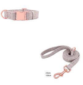 Pet Dog Collar Engraving Anti-Lost Traction Rope Supplies (Option: Camel Brown-Set No Lettering-S)