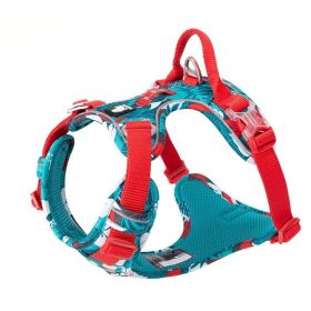 Chest Strap Pet Supplies Explosion-proof Vest Dog Hand Holding Rope (Option: Camouflage Blue-XL)