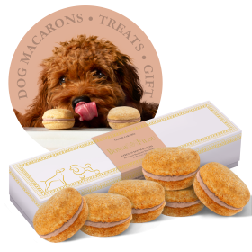 Dog Macarons - Count of 6 (Dog Treats | Dog Gifts) (Flavor: Salted Caramel)