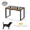 Elevated Dog Bowls Stand with 2 Stainless Steel Bowls