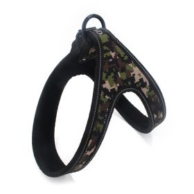 Colorful Printed Oxford Fabric Reflective Pet Harness (Option: Camouflage webbing leash-S)