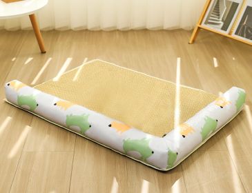 Pet Mat Ice Rattan Weaving (Option: Cartoon Dog-L)