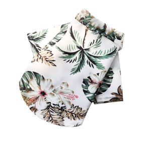 Small And Medium Dogs Beach Pineapple Shirt Hawaiian Pet Dog Cat Golden Retriever Spring And Summer Four Seasons Clothes (Option: Coconut Tree Shirt White-M)