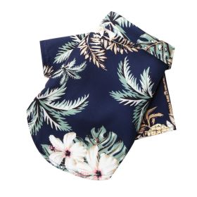 Small And Medium Dogs Beach Pineapple Shirt Hawaiian Pet Dog Cat Golden Retriever Spring And Summer Four Seasons Clothes (Option: Coconut Tree Shirt Black-L)