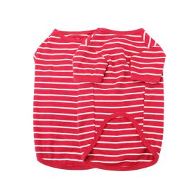 Pet Clothing Cotton Small Dog Jarre Aero Bull (Option: Red And White Stripes-2XL)