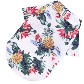 Small And Medium Dogs Beach Pineapple Shirt Hawaiian Pet Dog Cat Golden Retriever Spring And Summer Four Seasons Clothes (Option: Pineapple Shirt White-2XL)