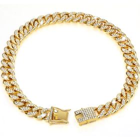 New Diamond Golden Dog Collar (Option: Gold-10inch 25cm)