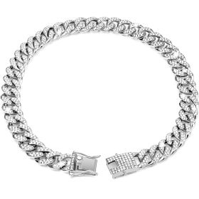 Diamond Hip Hop Dog Collar Necklace (Option: Silver-12inch 30cm)