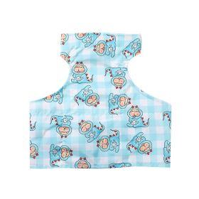 Pet Cooling Clothes Anti-heatstroke Cooling Ice Apron Cooling Ice Vest Cooling Clothes (Option: Blue Little Dinosaur-L)