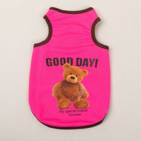 Breathable Thin Pet Clothes Summer Puppy Clothes Cat Clothes Dog Vest (Option: Rose Red-M)